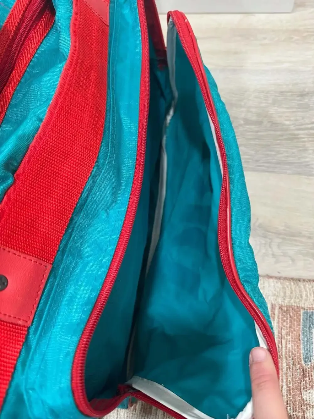 Vintage Molson Dry Special Dry Duffel Bag Teal Red Retro Gym Travel Weekender